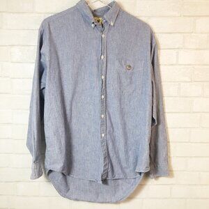 Duck Head Vintage Chambray Cotton Button Down Shirt Made in USA Men's Size L